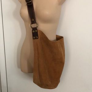 FOSSIL BrwnSuede shoulderBagwbrownLeatherStrapNWOT